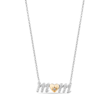 Load image into Gallery viewer, Hallmarkfinejewelry I Heart Mom Necklace in Sterling Silver &amp; 14K Yellow Gold with Diamonds
