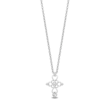 Load image into Gallery viewer, Hallmarkfinejewelry Baroque Lace Cross Pendant in Sterling Silver with Diamonds
