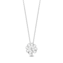Load image into Gallery viewer, Hallmarkfinejewelry Lace Four Leaf Clover Pendant in Sterling Silver with Diamonds
