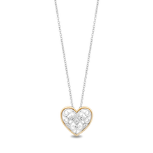 Load image into Gallery viewer, Hallmarkfinejewelry Gilded Ornate Lace Heart Pendant in Sterling Silver and 14K Yellow Gold with Diamonds
