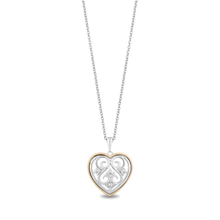 Load image into Gallery viewer, Hallmarkfinejewelry Gilded Lace Heart Pendant in Sterling Silver and 14K Yellow Gold with Diamonds
