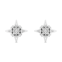 Load image into Gallery viewer, Hallmarkfinejewelry Lace North Star Earrings in Sterling Silver with Diamonds
