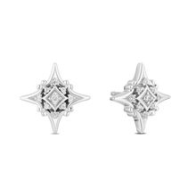 Load image into Gallery viewer, Hallmarkfinejewelry Lace North Star Earrings in Sterling Silver with Diamonds
