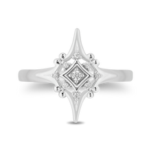 Load image into Gallery viewer, Hallmarkfinejewelry Lace North Star Ring in Sterling Silver with Diamonds
