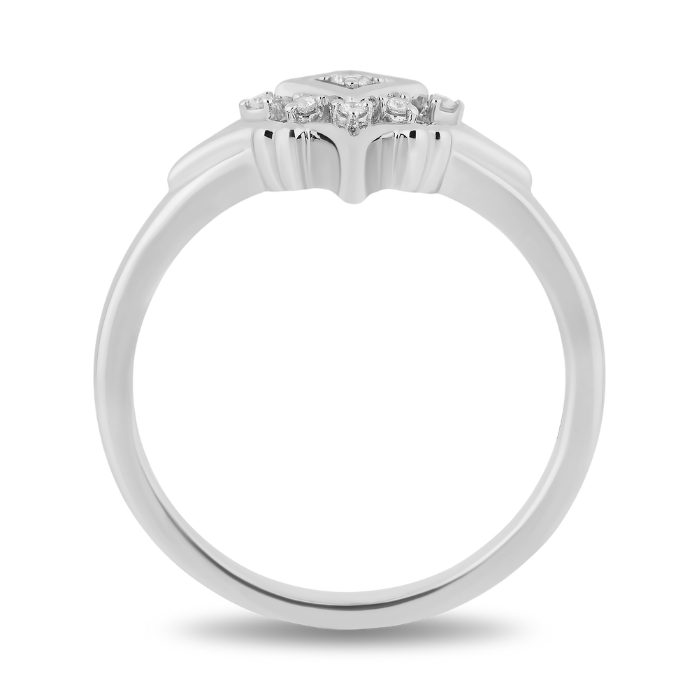 Hallmarkfinejewelry Lace North Star Ring in Sterling Silver with Diamonds