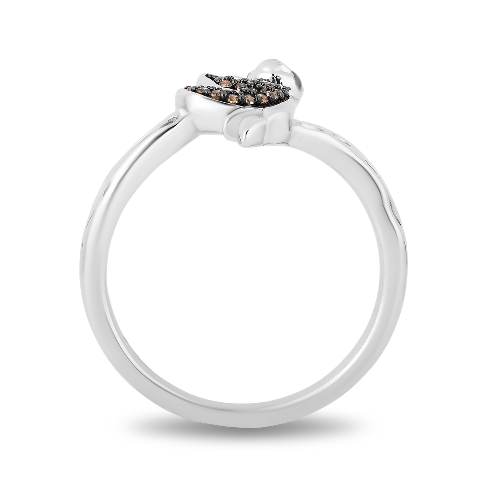 Hallmarkfinejewelry Sloth Ring in Sterling Silver with Champagne Diamonds