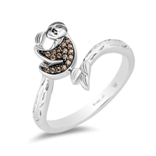 Load image into Gallery viewer, Hallmarkfinejewelry Sloth Ring in Sterling Silver with Champagne Diamonds
