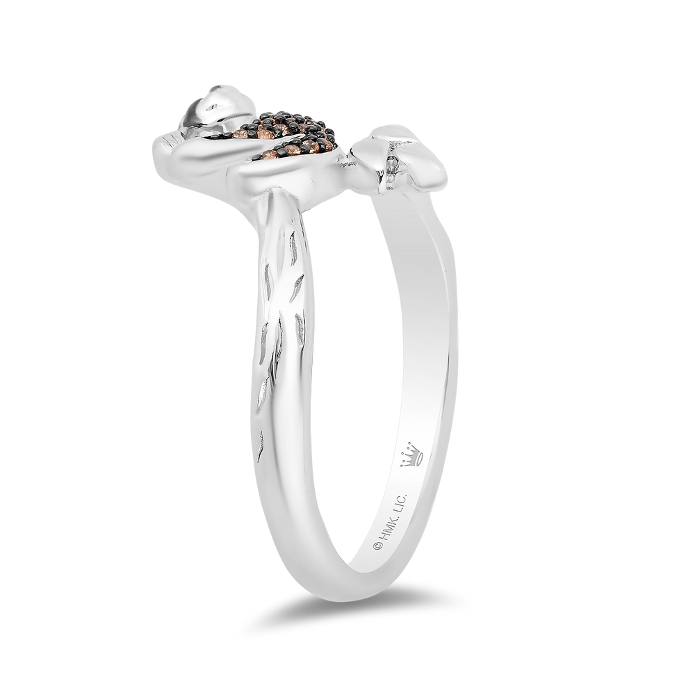 Hallmarkfinejewelry Sloth Ring in Sterling Silver with Champagne Diamonds