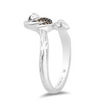 Load image into Gallery viewer, Hallmarkfinejewelry Sloth Ring in Sterling Silver with Champagne Diamonds
