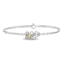 Load image into Gallery viewer, Hallmarkfinejewelry Honeybee Bracelet in Sterling Silver and 14K Yellow Gold
