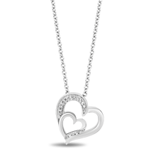 Load image into Gallery viewer, Hallmarkfinejewelry Sterling Silver Diamond Heart Earrings and Necklace Box Set
