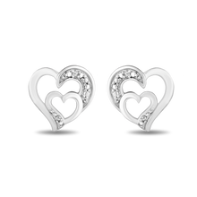 Load image into Gallery viewer, Hallmarkfinejewelry Sterling Silver Diamond Heart Earrings and Necklace Box Set

