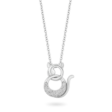 Load image into Gallery viewer, Hallmarkfinejewelry Cute Cat Diamond Pendant in Sterling Silver View 1
