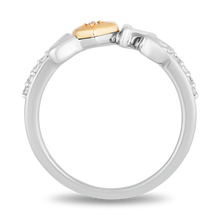 Load image into Gallery viewer, Hallmarkfinejewelry Love Script Diamond Ring in Yellow Gold &amp; Sterling Silver View 1
