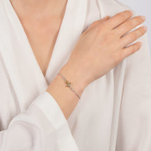 Load image into Gallery viewer, Hallmarkfinejewelry Anchor Bolo Bracelet in 14K Yellow Gold &amp; Sterling Silver with Diamonds
