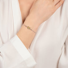 Load image into Gallery viewer, Hallmarkfinejewelry Heart of Gold Bolo Bracelet in 14K Yellow Gold &amp; Sterling Silver with Diamonds
