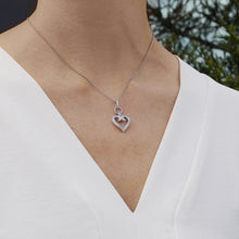 Load image into Gallery viewer, Hallmarkfinejewelry Large Diamond Follow Your Heart Pendant in Sterling Silver
