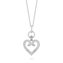 Load image into Gallery viewer, Hallmarkfinejewelry Heart Diamond Pendant in Sterling Silver With 1/3 CTTW View 1
