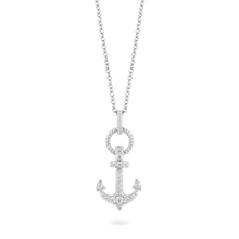 Load image into Gallery viewer, Hallmarkfinejewelry Anchor Diamond Pendant in Sterling Silver With 1/3 CTTW View 1
