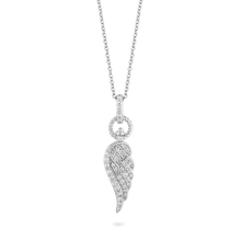 Load image into Gallery viewer, Hallmarkfinejewelry Angel Wing Diamond Pendant in Sterling Silver View 1
