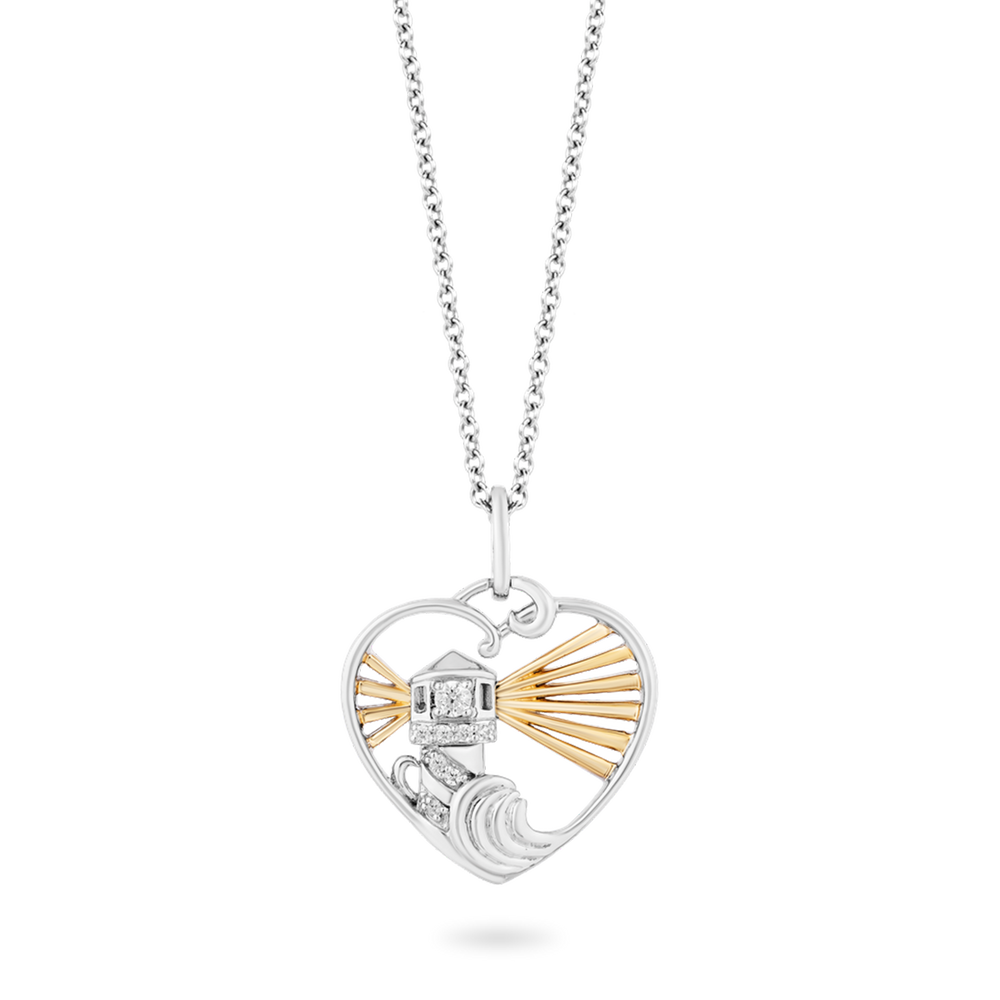 Hallmarkfinejewelry Lighthouse with Heart Pendant in Sterling Silver View 1