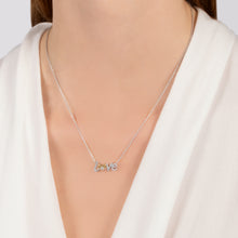 Load image into Gallery viewer, Hallmarkfinejewelry Diamond LOVE Necklace in Sterling Silver &amp; 14K Yellow Gold
