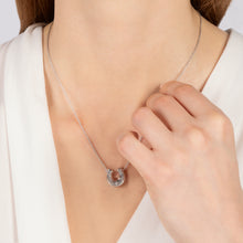 Load image into Gallery viewer, Hallmarkfinejewelry Star Studded Horseshoe Pendant in Sterling Silver with Diamonds
