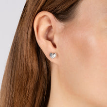 Load image into Gallery viewer, Hallmarkfinejewelry Heart Stud Earrings in Sterling Silver with Diamonds
