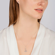 Load image into Gallery viewer, Hallmarkfinejewelry Anchor Stud Earrings in Sterling Silver with Diamonds
