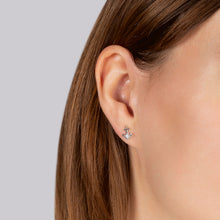 Load image into Gallery viewer, Hallmarkfinejewelry Anchor Stud Earrings in Sterling Silver with Diamonds

