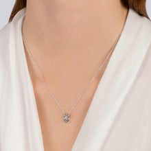 Load image into Gallery viewer, Hallmarkfinejewelry Puppy Paw Pendant in Sterling Silver with 1/20 Cttw Diamonds in Center
