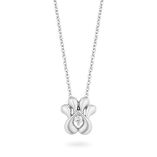 Load image into Gallery viewer, Hallmarkfinejewelry Puppy Paw Diamond Pendant in Sterling Silver Diamonds in Center View 1
