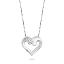 Load image into Gallery viewer, Hallmarkfinejewelry Sparkling Heart Diamond Pendant in Sterling Silver View 1
