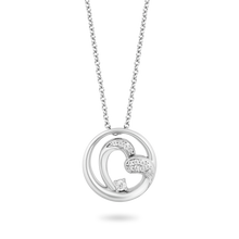 Load image into Gallery viewer, Hallmarkfinejewelry Circle of Love Heart Diamond Pendant in Sterling Silver View 1
