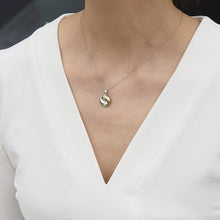 Load image into Gallery viewer, Hallmarkfinejewelry Modern Ying-Yang Pendant in Sterling Silver and 14K Yellow Gold with Diamond Accents
