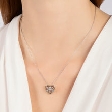 Load image into Gallery viewer, Hallmarkfinejewelry Gilded Ornate Lace Heart Pendant in Sterling Silver and 14K Yellow Gold with Diamonds

