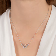 Load image into Gallery viewer, Hallmarkfinejewelry Monarch Butterfly Necklace in Sterling Silver with Diamonds
