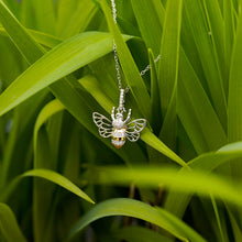 Load image into Gallery viewer, Hallmarkfinejewelry Queen Bee Pendant in Sterling Silver &amp; 14K Yellow Gold with Diamonds
