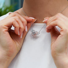 Load image into Gallery viewer, Hallmarkfinejewelry Large Butterfly Necklace in Sterling Silver &amp; 14K Rose Gold with Diamonds
