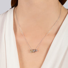 Load image into Gallery viewer, Hallmarkfinejewelry Honeybee Pendant in Sterling Silver &amp; 14K Yellow Gold with Diamonds
