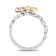 Load image into Gallery viewer, Hallmarkfinejewelry Honey Bee Diamond Ring in Sterling Silver &amp; Yellow Gold with 1/10 CTTW View 1
