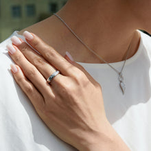 Load image into Gallery viewer, Hallmarkfinejewelry Star Studded Eternity Band in Sterling Silver with Diamonds
