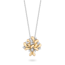 Load image into Gallery viewer, Hallmarkfinejewelry Family Tree Diamond Pendant in Sterling Silver &amp; Yellow Gold View 1
