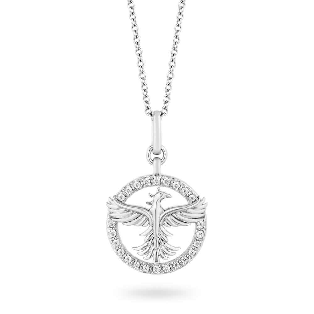 Hallmarkfinejewelry Phoenix Diamond Pendant in Sterling Silver View 1