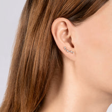 Load image into Gallery viewer, Hallmarkfinejewelry Starlight Ear Crawlers in Sterling Silver with Diamonds
