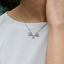 Load image into Gallery viewer, Hallmarkfinejewelry Lovebird Necklace in Sterling Silver &amp; 14K Rose Gold with Diamonds
