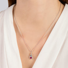 Load image into Gallery viewer, Hallmarkfinejewelry I Heart You Pendant in Sterling Silver &amp; 14K Yellow Gold with Diamonds &amp; Created Ruby
