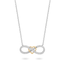 Load image into Gallery viewer, Hallmarkfinejewelry Infinity with Heart Pendant in Sterling Silver 1/5 CTTW View 1
