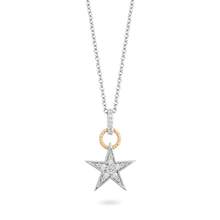 Load image into Gallery viewer, Hallmarkfinejewelry Star Diamond Pendant in Sterling Silver &amp; Yellow Gold With 1/5 CTTW View 1
