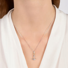 Load image into Gallery viewer, Hallmarkfinejewelry Medium Anchor Pendant in Sterling Silver and 14K Yellow Gold with Diamonds
